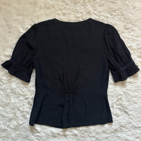Madewell Blouse Daylight Top Covered Button Front True Black 00 NWT New - Picture 4 of 11